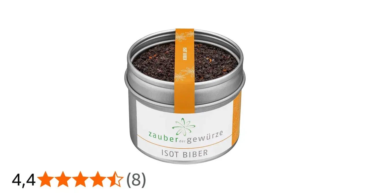 Dose mit Isot Biber Gewürz, ein scharfer Ersatz für Pfeffer.