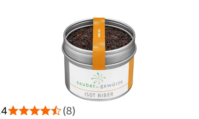 Dose mit Isot Biber Gewürz, ein scharfer Ersatz für Pfeffer.